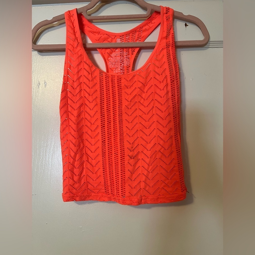 Free People Movement Laser Cut Tank in Neon Orange Size XS/S